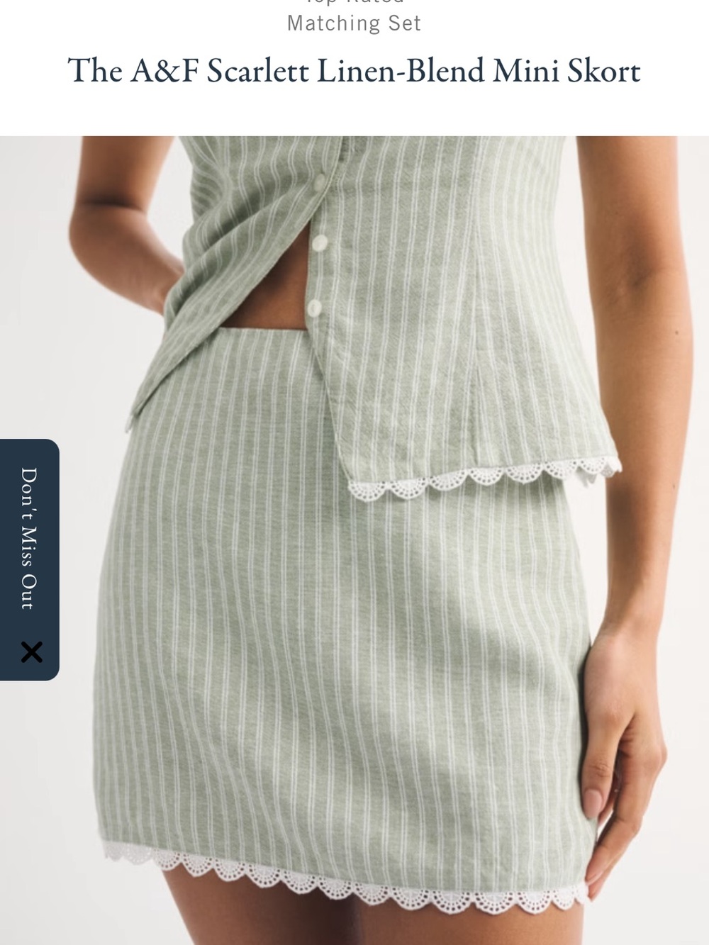 Abercrombie + Fitch Scarlett Linen-Blend Mini Skort